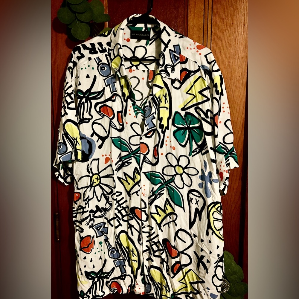 Multi color street wear button up men’s shirt
